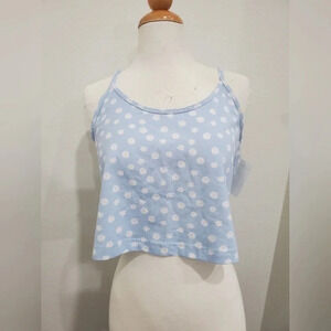 BP Nordstrom 1X blue daisy floral crop top cami‎ new